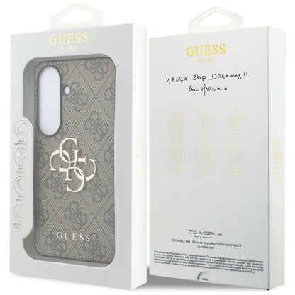 Custodia per Samsung Galaxy S26 Plus S947, Guess, 4G Big Logo, Marrone