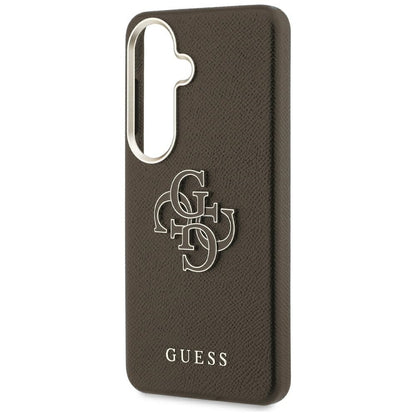 Custodia per Samsung Galaxy S26 Plus S947, Guess, 4G Grained Big and Classic Logo, Marrone