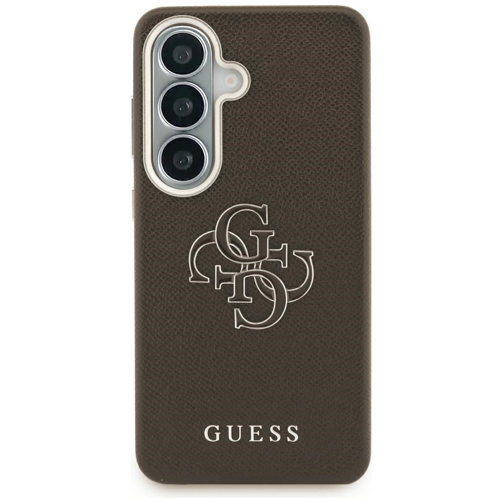 Custodia per Samsung Galaxy S26 Plus S947, Guess, 4G Grained Big and Classic Logo, Marrone