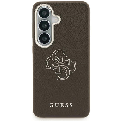 Custodia per Samsung Galaxy S26 Plus S947, Guess, 4G Grained Big and Classic Logo, Marrone
