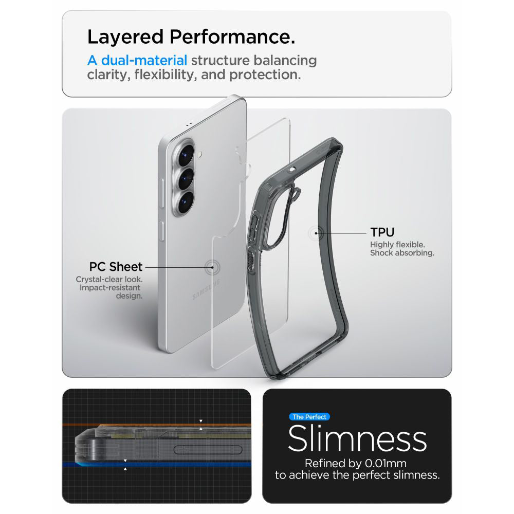 Case for Samsung Galaxy S26 Plus S947, Spigen, Ultra Hybrid, Smoky ACS10708