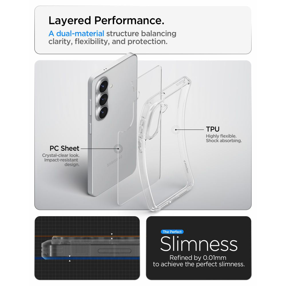 Custodia per Samsung Galaxy S26 Plus S947, Spigen, Ultra Hybrid, Trasparente ACS10707