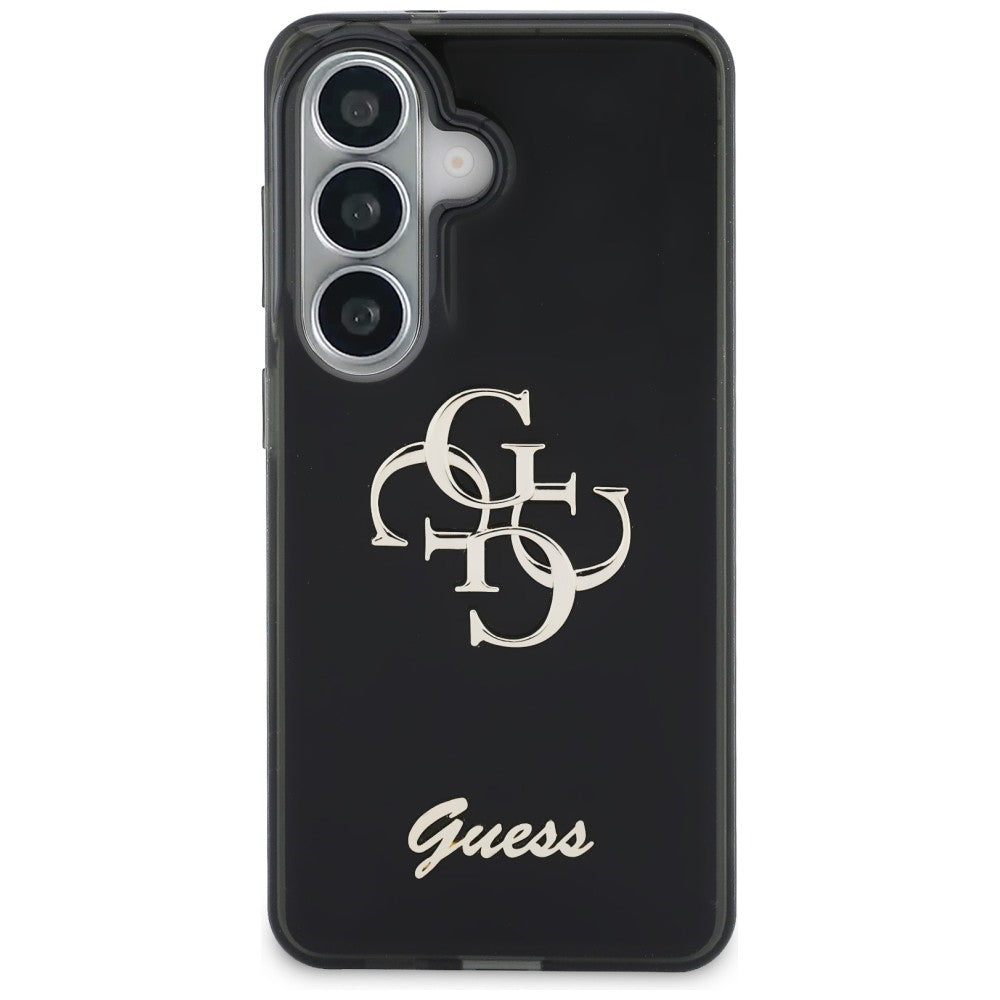 Case for Samsung Galaxy S26 S942, Guess, IML Big Metal 4G Script, Black