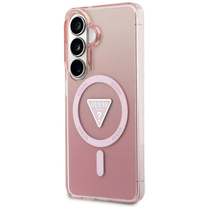 Custodia MagSafe per Samsung Galaxy S26 S942, Guess, IML Gradient Triangle Logo, Rosa