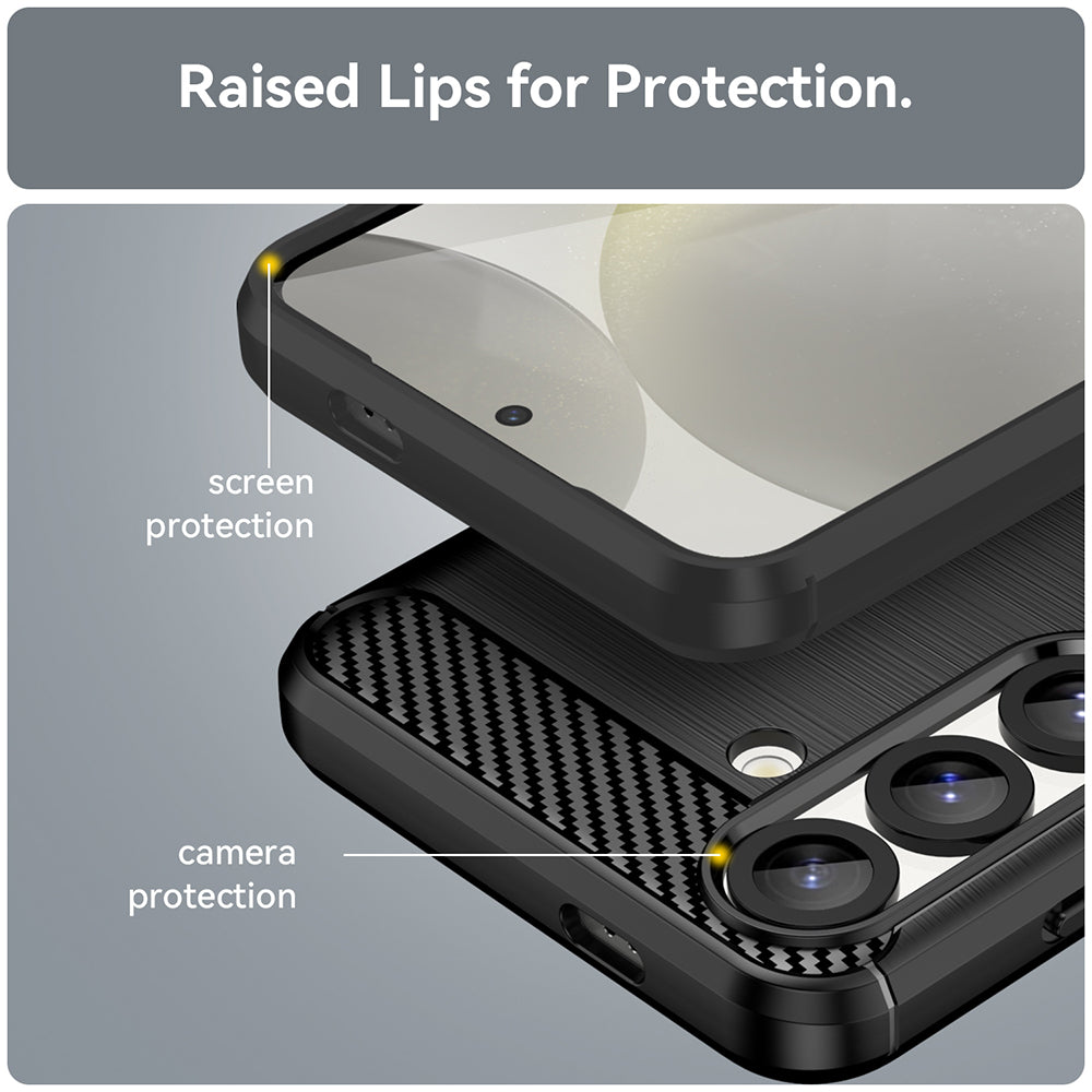 Custodia per Samsung Galaxy S26, Techsuit, Carbonio, Nera