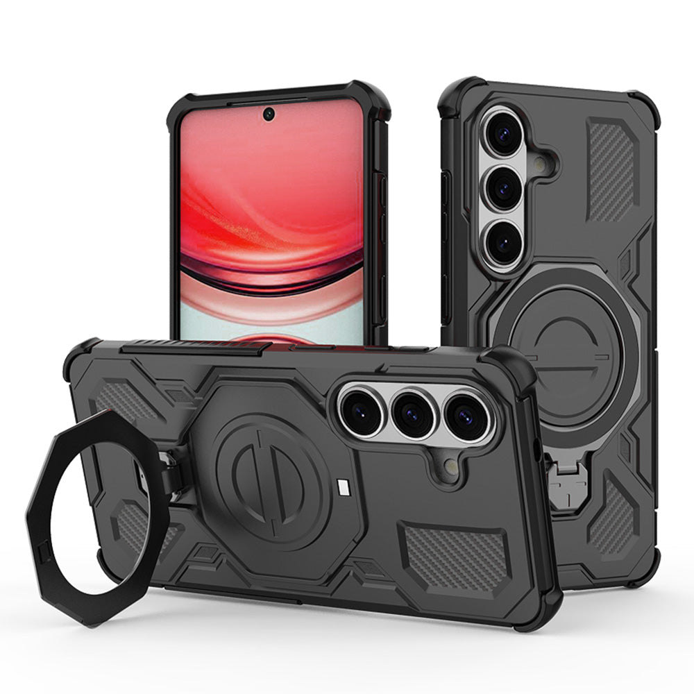 Custodia per Samsung Galaxy S26, Techsuit, Carbon Shield Pro, Nera