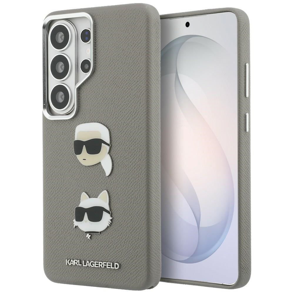 Custodia per Samsung Galaxy S26 Ultra S948, Karl Lagerfeld, Saffiano Karl & Choupette's Head Pin, Grigio