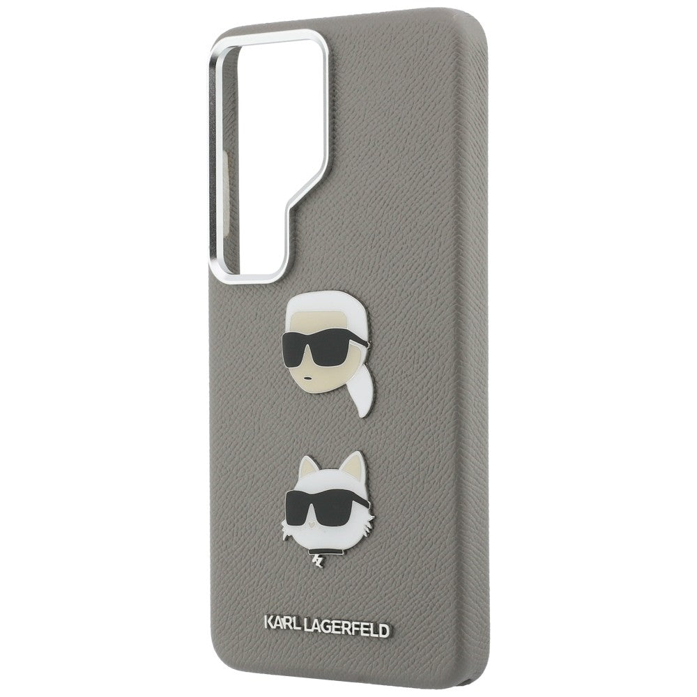 Custodia per Samsung Galaxy S26 Ultra S948, Karl Lagerfeld, Saffiano Karl & Choupette's Head Pin, Grigio