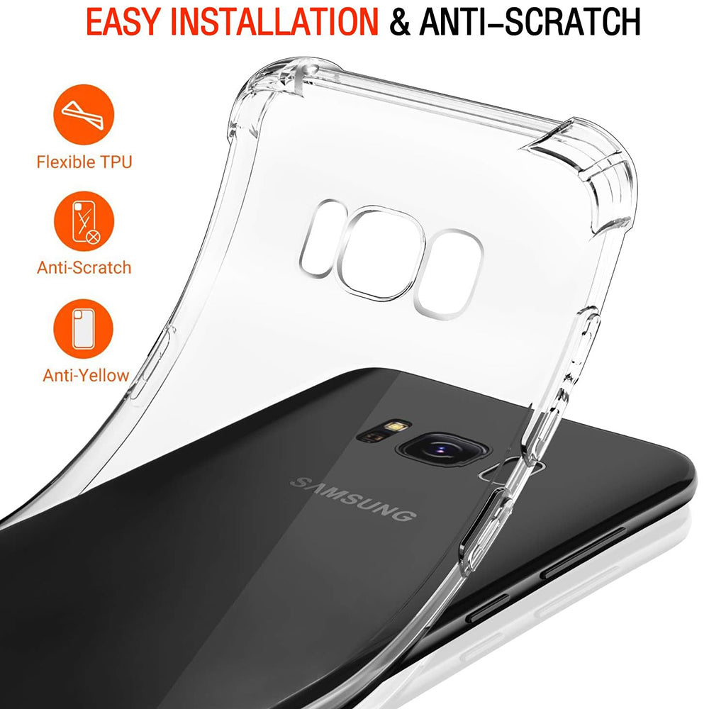 Custodia per Samsung Galaxy S8+ G955, Techsuit, Shockproof Clear, Trasparente