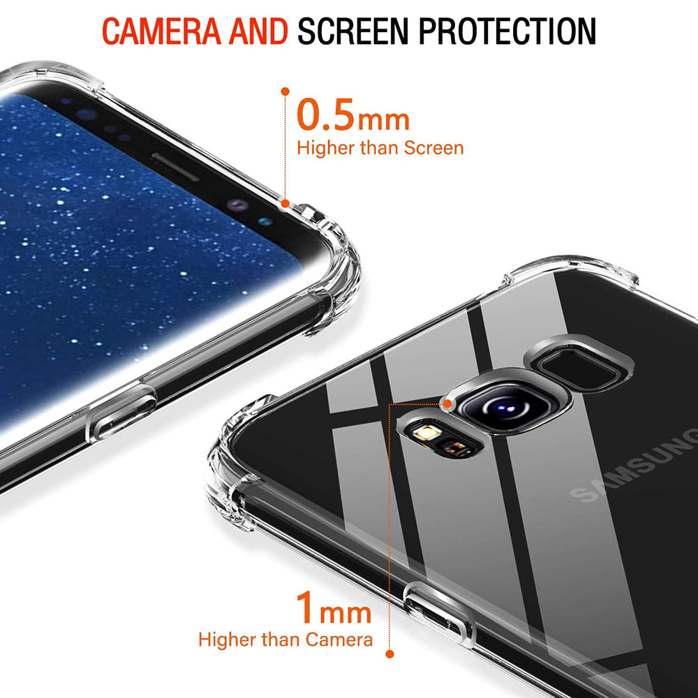 Custodia per Samsung Galaxy S8+ G955, Techsuit, Shockproof Clear, Trasparente