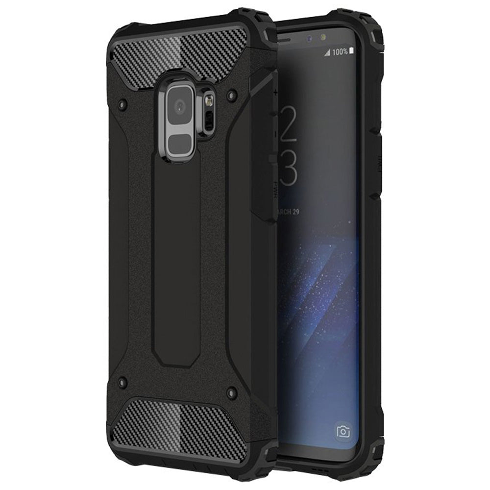 Custodia per Samsung Galaxy S9 G960, Techsuit, Hybrid Armor, Nera