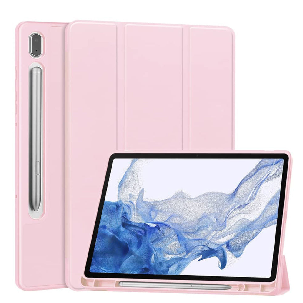 Custodia per Samsung Galaxy Tab S10 FE+, Techsuit, Flex Trifold, Rosa