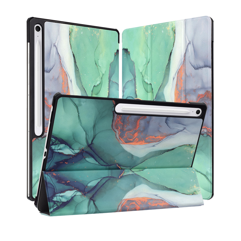 Custodia per Samsung Galaxy Tab S10 FE+, Techsuit, FoldPro Green Time, Multicolore