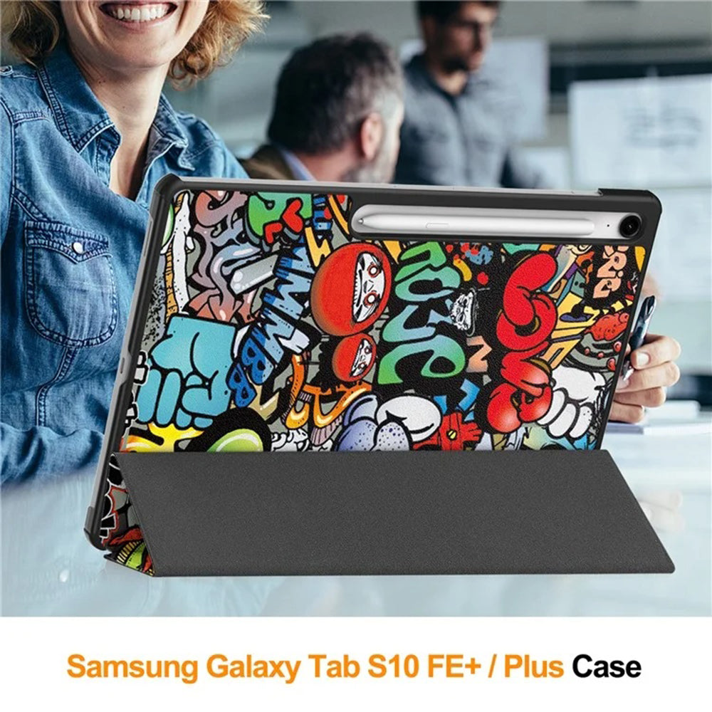 Custodia per Samsung Galaxy Tab S10 FE+, Techsuit, FoldPro Urban Vibe, Multicolore