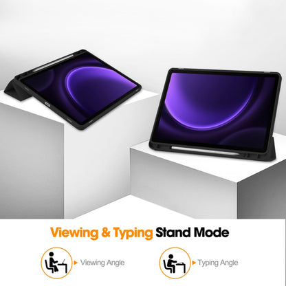 Custodia per Samsung Galaxy Tab S10 FE / Tab S9 FE, Techsuit, Flex Trifold, Nera