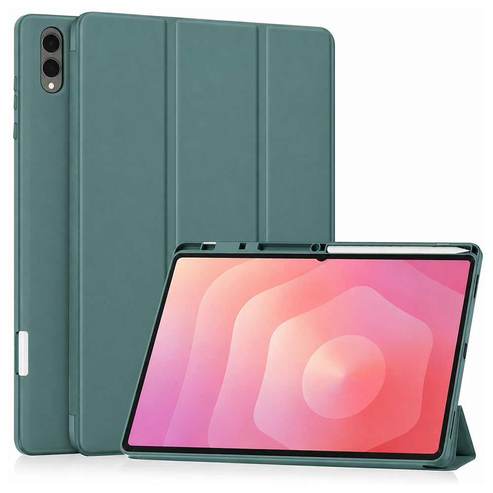 Custodia per Samsung Galaxy Tab S12 Ultra / Tab S11 Ultra, Techsuit, Flex Trifold, Verde