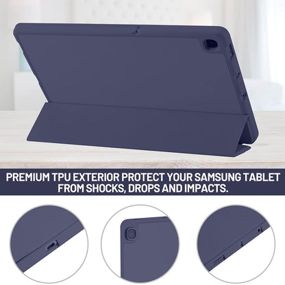 Custodia per Samsung Galaxy Tab S6 Lite (2024) / Tab S6 Lite (2022) / Tab S6 Lite (2020), Techsuit, Flex Trifold, Blu scuro