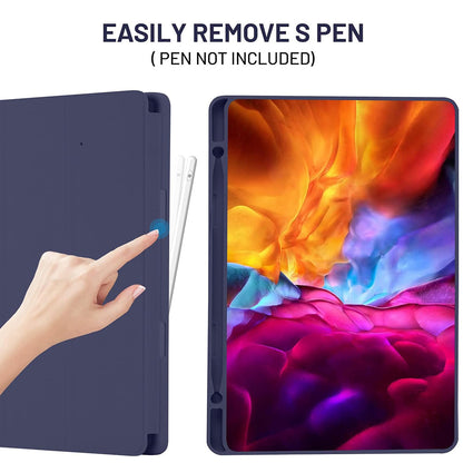 Custodia per Samsung Galaxy Tab S6 Lite (2024) / Tab S6 Lite (2022) / Tab S6 Lite (2020), Techsuit, Flex Trifold, Blu scuro