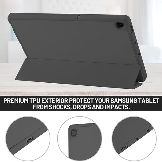 Custodia per Samsung Galaxy Tab S6 Lite (2024) / Tab S6 Lite (2022) / Tab S6 Lite (2020), Techsuit, Flex Trifold, Nera