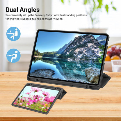 Custodia per Samsung Galaxy Tab S6 Lite (2024) / Tab S6 Lite (2022) / Tab S6 Lite (2020), Techsuit, Flex Trifold, Nera