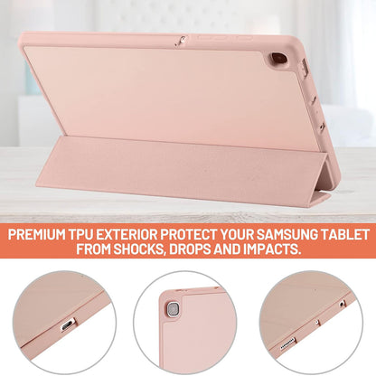 Custodia per Samsung Galaxy Tab S6 Lite (2024) / Tab S6 Lite (2022) / Tab S6 Lite (2020), Techsuit, Flex Trifold, Rosa