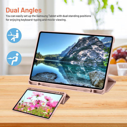 Custodia per Samsung Galaxy Tab S6 Lite (2024) / Tab S6 Lite (2022) / Tab S6 Lite (2020), Techsuit, Flex Trifold, Rosa