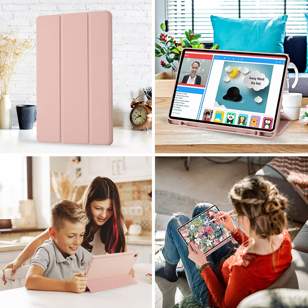 Custodia per Samsung Galaxy Tab S6 Lite (2024) / Tab S6 Lite (2022) / Tab S6 Lite (2020), Techsuit, Flex Trifold, Rosa