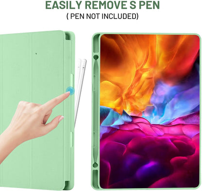 Custodia per Samsung Galaxy Tab S6 Lite (2024) / Tab S6 Lite (2022) / Tab S6 Lite (2020), Techsuit, Flex Trifold, Verde Matcha