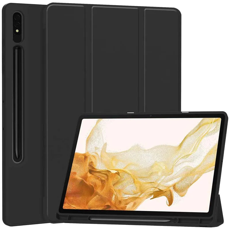 Custodia per Samsung Galaxy Tab S8+ / Tab S7+, Techsuit, Flex Trifold, Nera