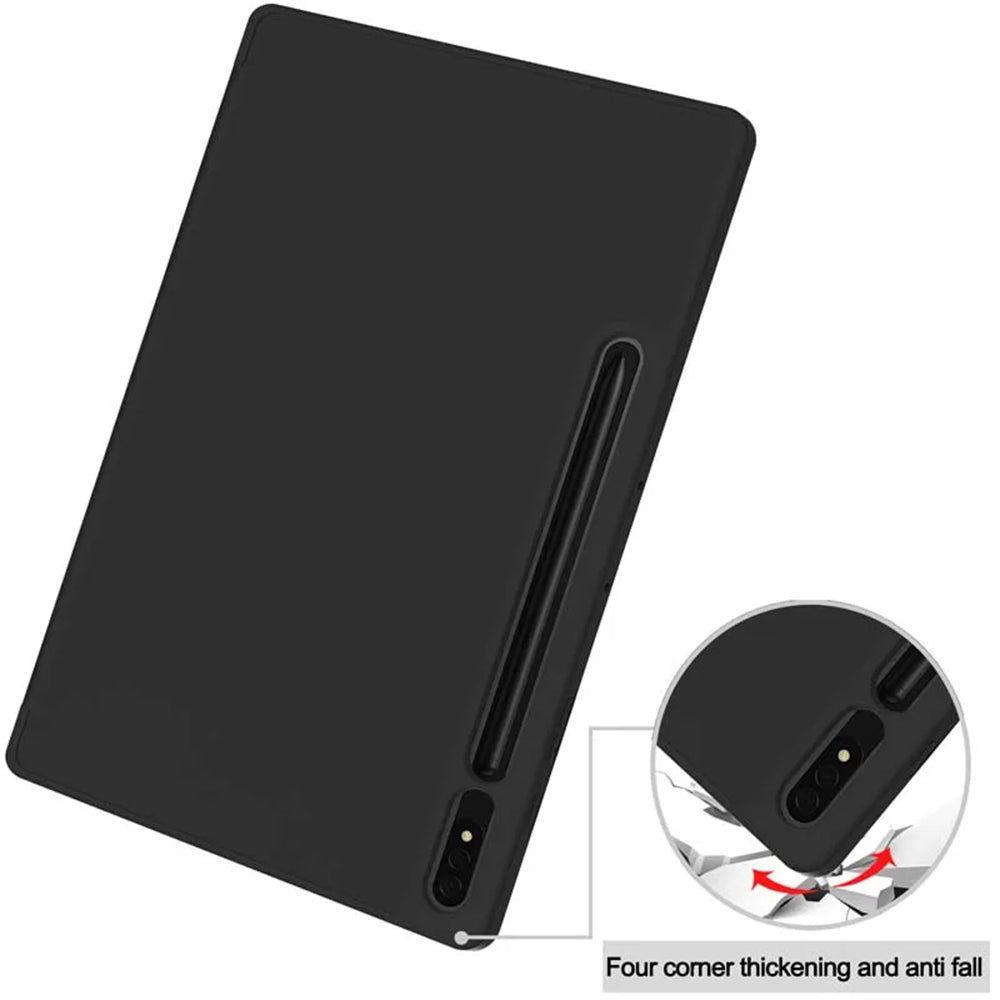 Custodia per Samsung Galaxy Tab S8+ / Tab S7+, Techsuit, Flex Trifold, Nera