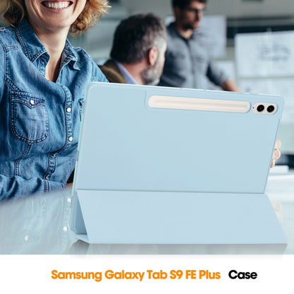 Custodia per Samsung Galaxy Tab S9 FE+, Techsuit, Flex Trifold, Blu