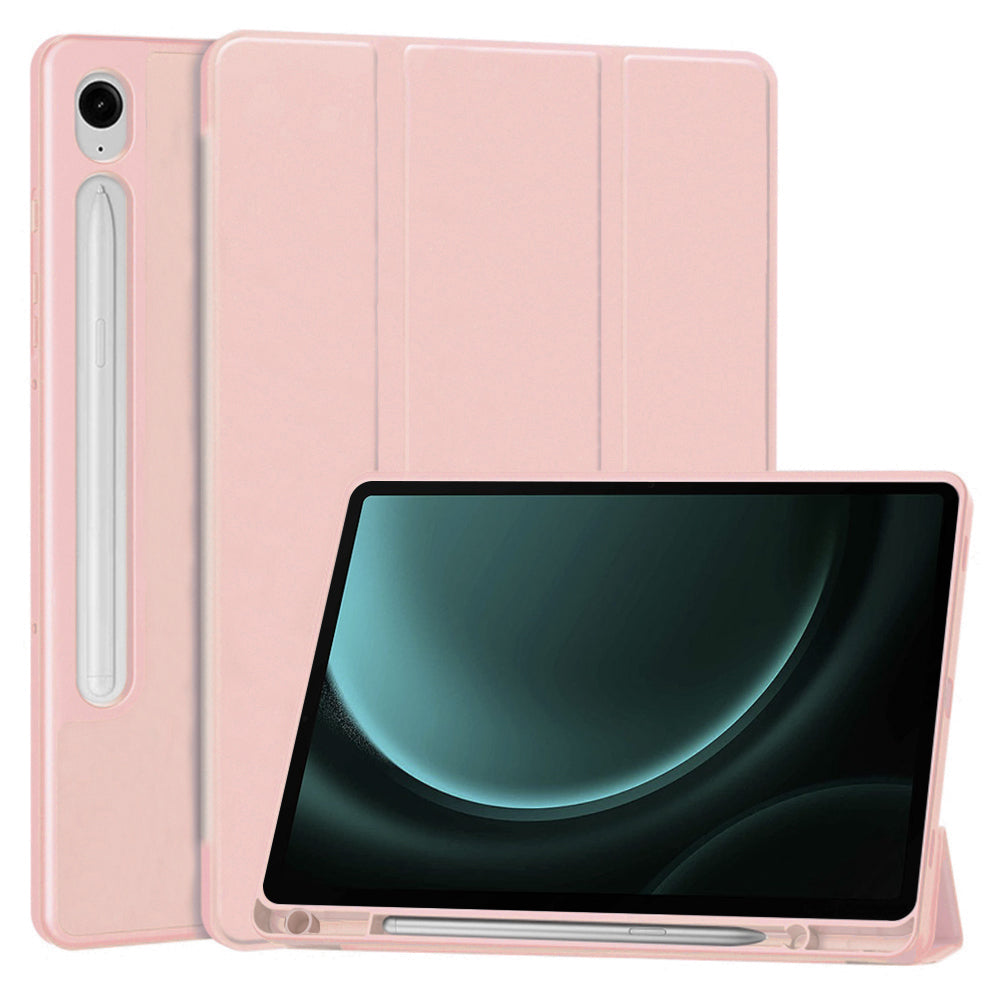 Custodia per Samsung Galaxy Tab S9 FE / Tab S9 / Tab S10 FE, Techsuit, Flex Trifold, Rosa
