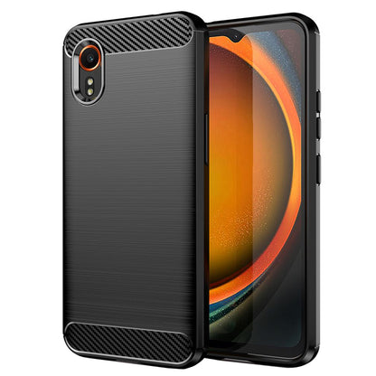Custodia per Samsung Galaxy Xcover7 G556, Techsuit, Carbonio, Nera
