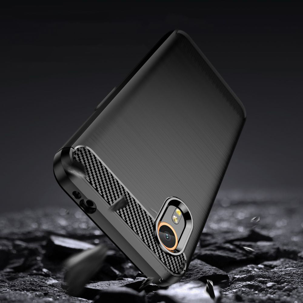 Custodia per Samsung Galaxy Xcover7 G556, Techsuit, Carbonio, Nera