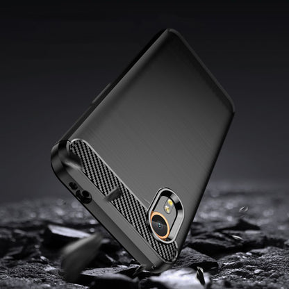 Custodia per Samsung Galaxy Xcover7 G556, Techsuit, Carbonio, Nera