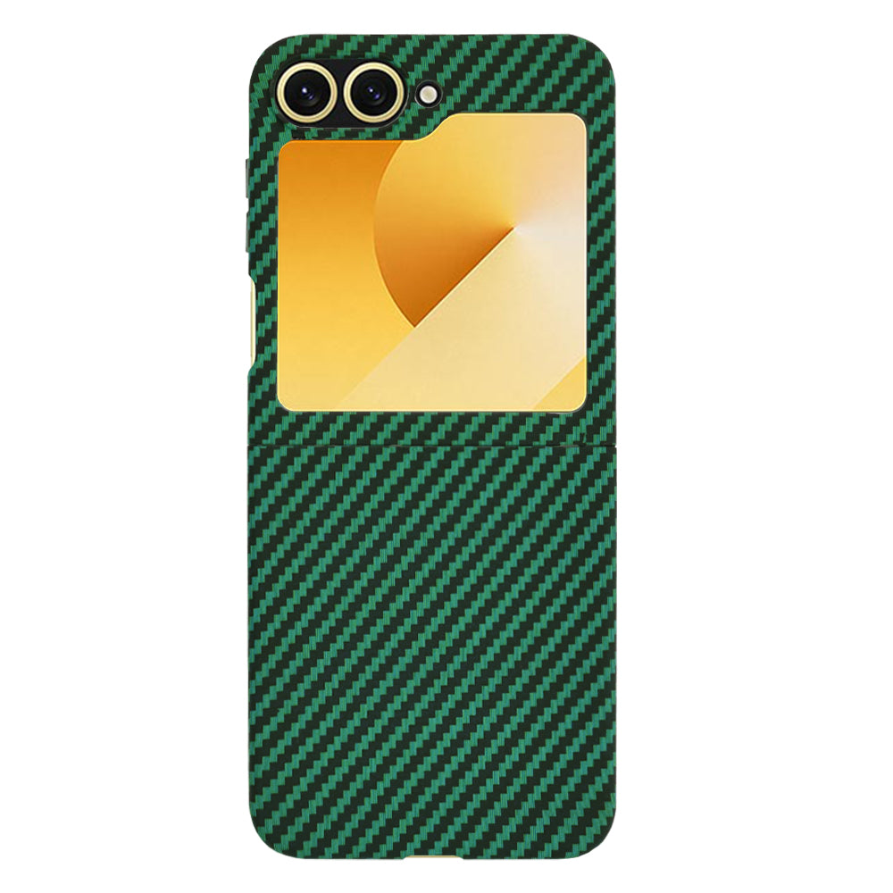 Custodia per Samsung Galaxy Z Flip7 FE F761 / Z Flip6 F741, Techsuit, Carbonite FiberShell, Verde