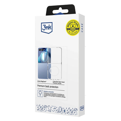 Custodia MagSafe per Samsung Galaxy Z Flip7 F766, 3MK, Armor MagCase, Trasparente