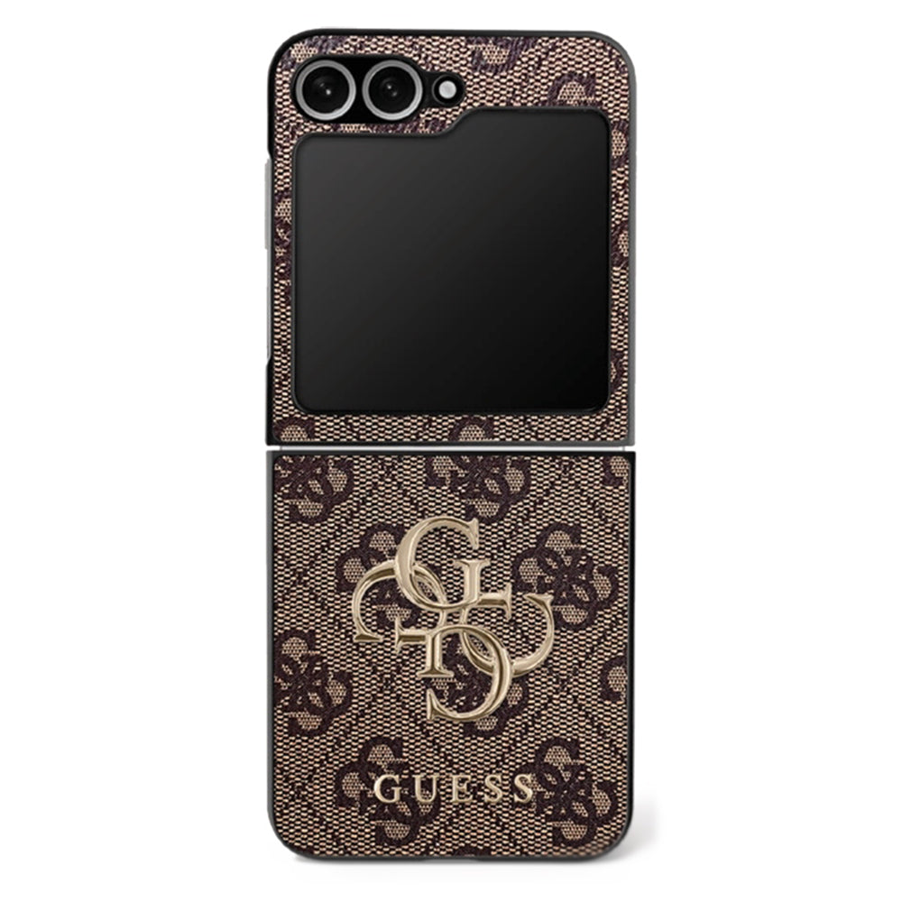 Custodia per Samsung Galaxy Z Flip7 F766, Guess, 4G Metal Logo, Marrone