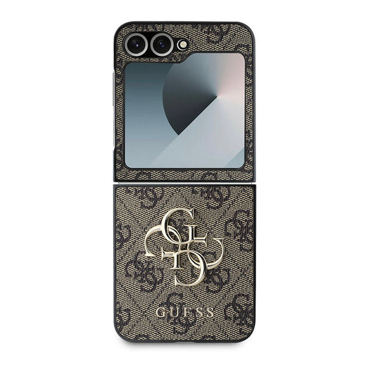 Custodia per Samsung Galaxy Z Flip7 FE F761 / Z Flip6 F741, Guess, 4G Metal Logo, Marrone