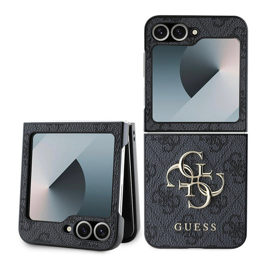 Custodia per Samsung Galaxy Z Flip7 FE F761 / Z Flip6 F741, Guess, 4G Metal Logo, Nera