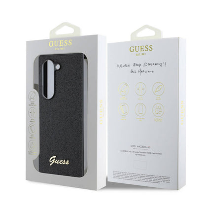 Custodia per Samsung Galaxy Z Fold6 F956, Guess, Glitter Script, Nera