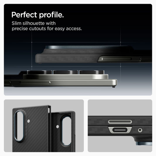 Custodia per Samsung Galaxy Z Fold7 F966, Spigen, Air Skin, Nera ACS09555