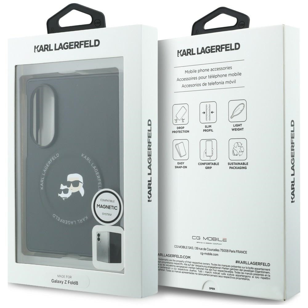 Custodia per Samsung Galaxy Z Fold8 F971, Karl Lagerfeld, Karl & Choupette Head Pin, Nera