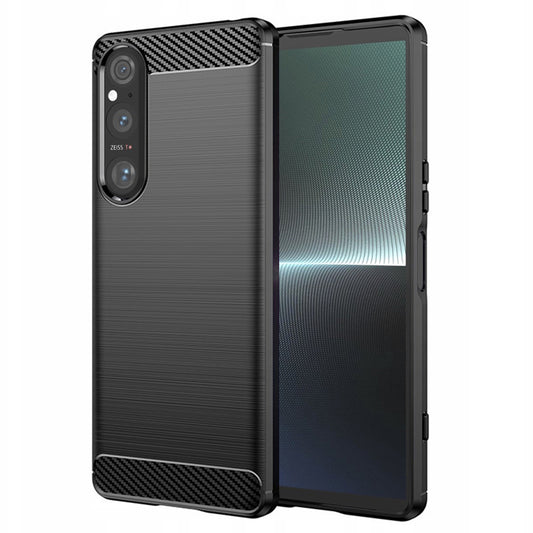 Custodia per Sony Xperia 1 V, Techsuit, Carbonio, Nera