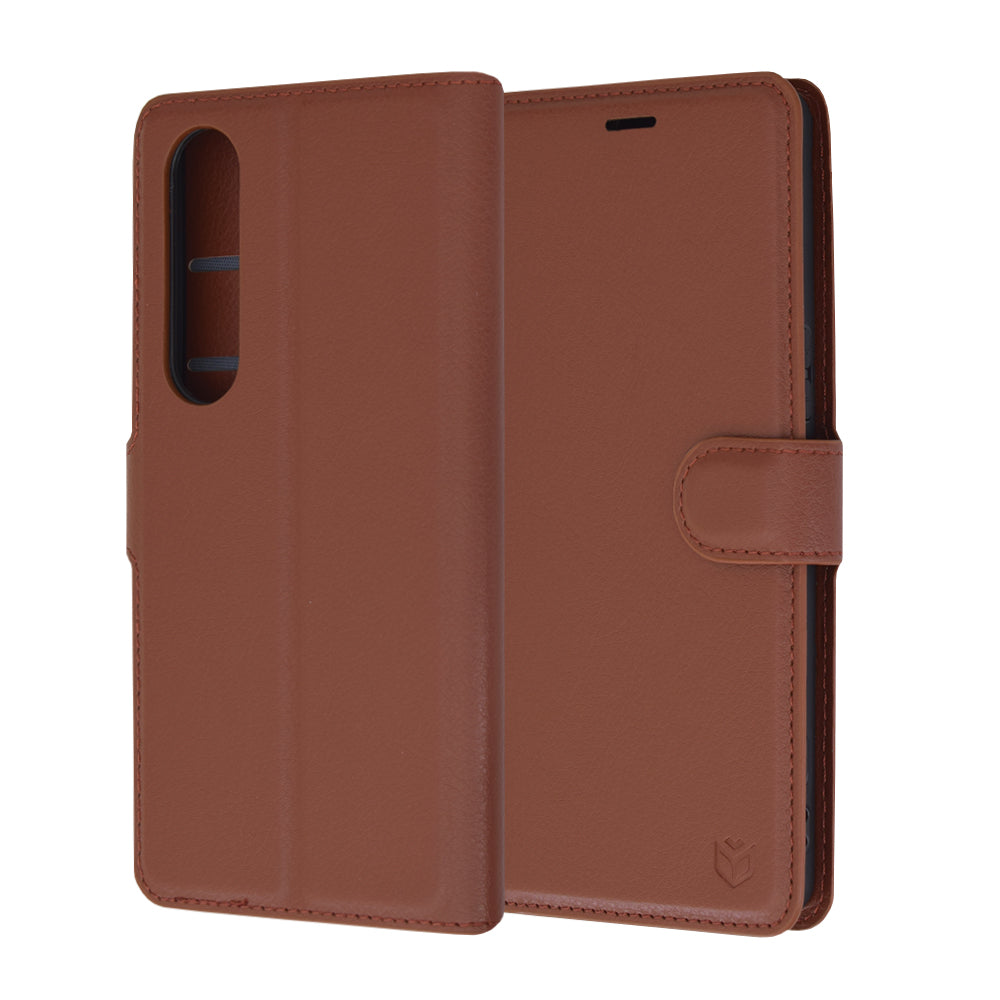 Custodia per Sony Xperia 1 VI, Techsuit, Leather Folio, Marrone