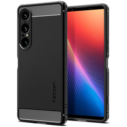 Custodia per Sony Xperia 1 VII, Spigen, Rugged Armor, Nera Opaca