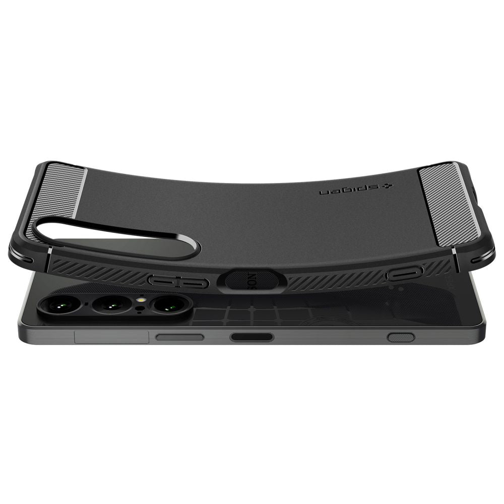 Custodia per Sony Xperia 1 VII, Spigen, Rugged Armor, Nera Opaca