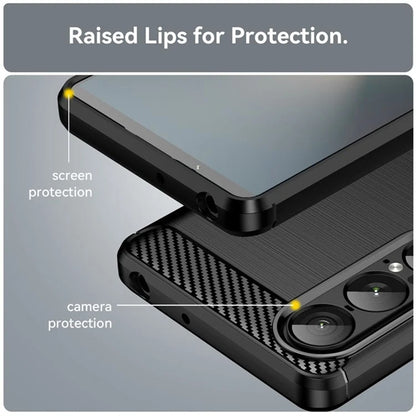 Custodia per Sony Xperia 1 VII, Techsuit, Carbonio, Nera