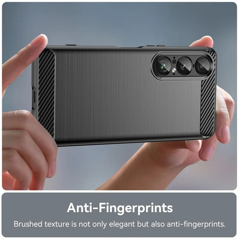 Custodia per Sony Xperia 1 VII, Techsuit, Carbonio, Nera