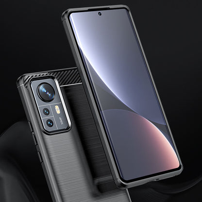Custodia per Xiaomi 12X / 12, Techsuit, Carbonio, Nera